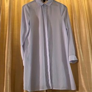 Light blue and white striped dress